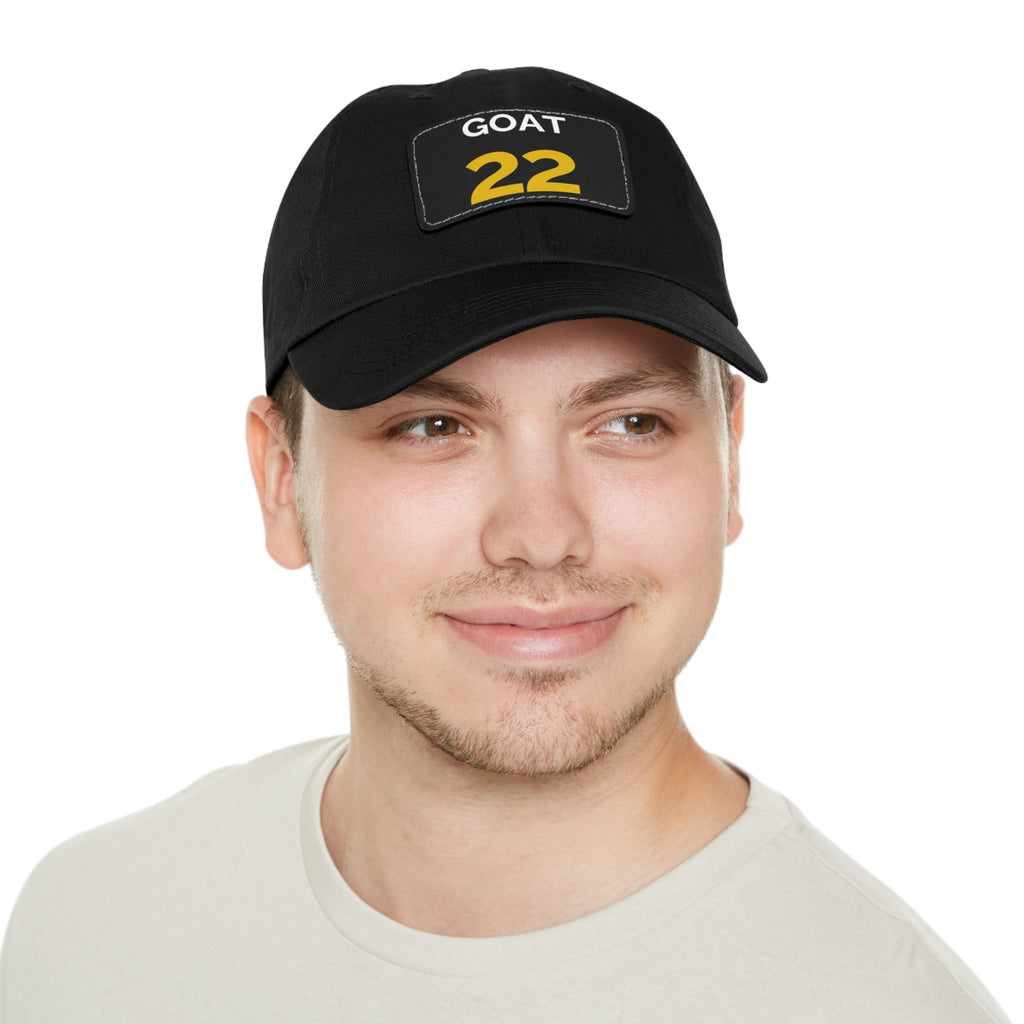 Stylish Hat with Leather Patch, Adjustable Cap for Everyday Style, GOAT 22 Design, Perfect Gift for Father's Day, Sports Fans, [...]