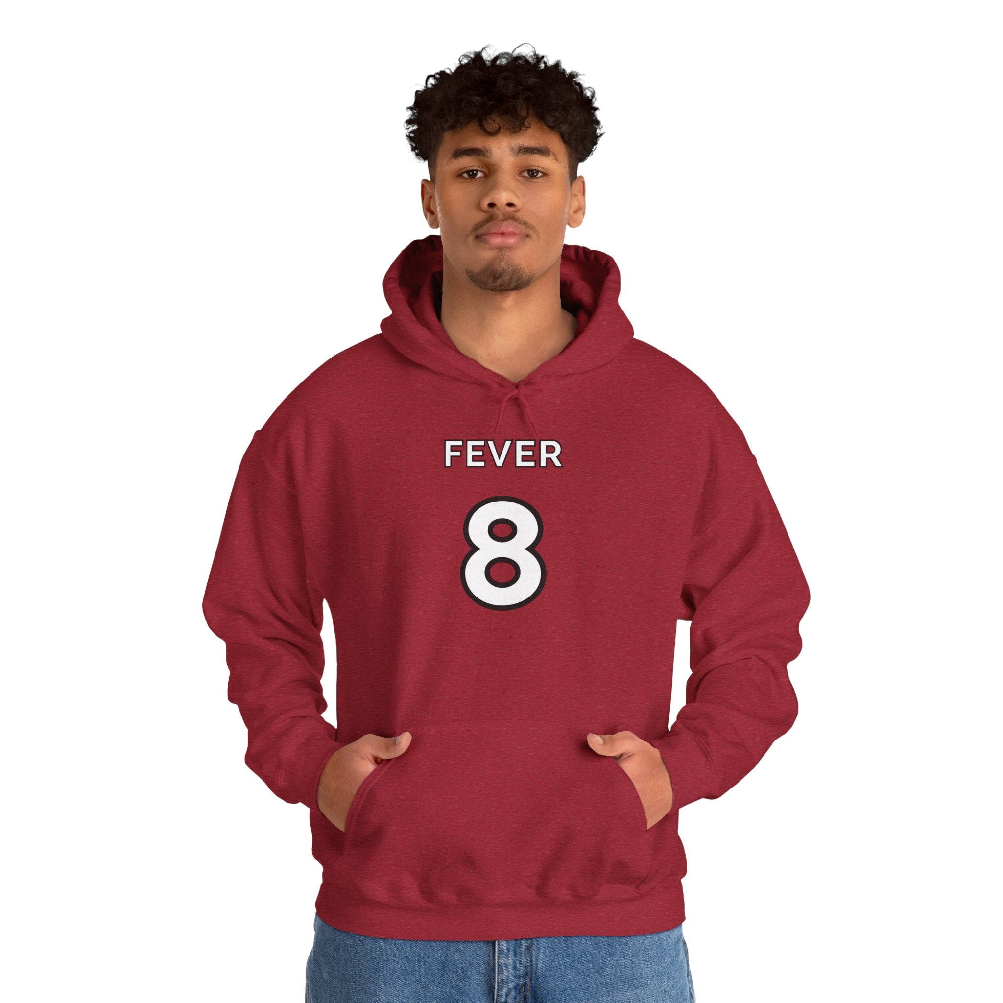Collegiate Style Hooded Sweatshirt - Rock the Rebel Red - Indiana Fever - Sophie Cunningham #8