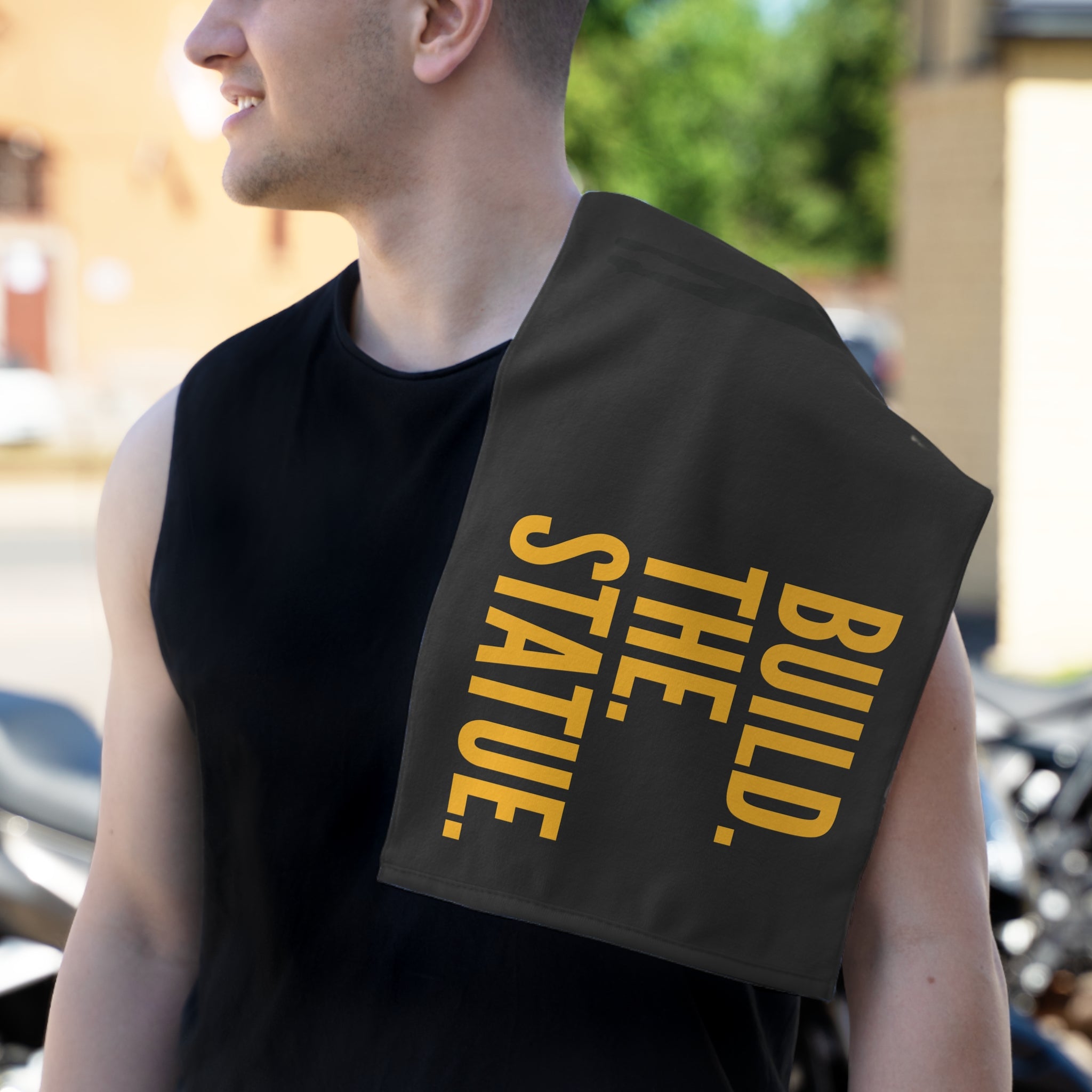 Build. The. Statue.™ Premium Rally Towel | Basketball Fan Towel
