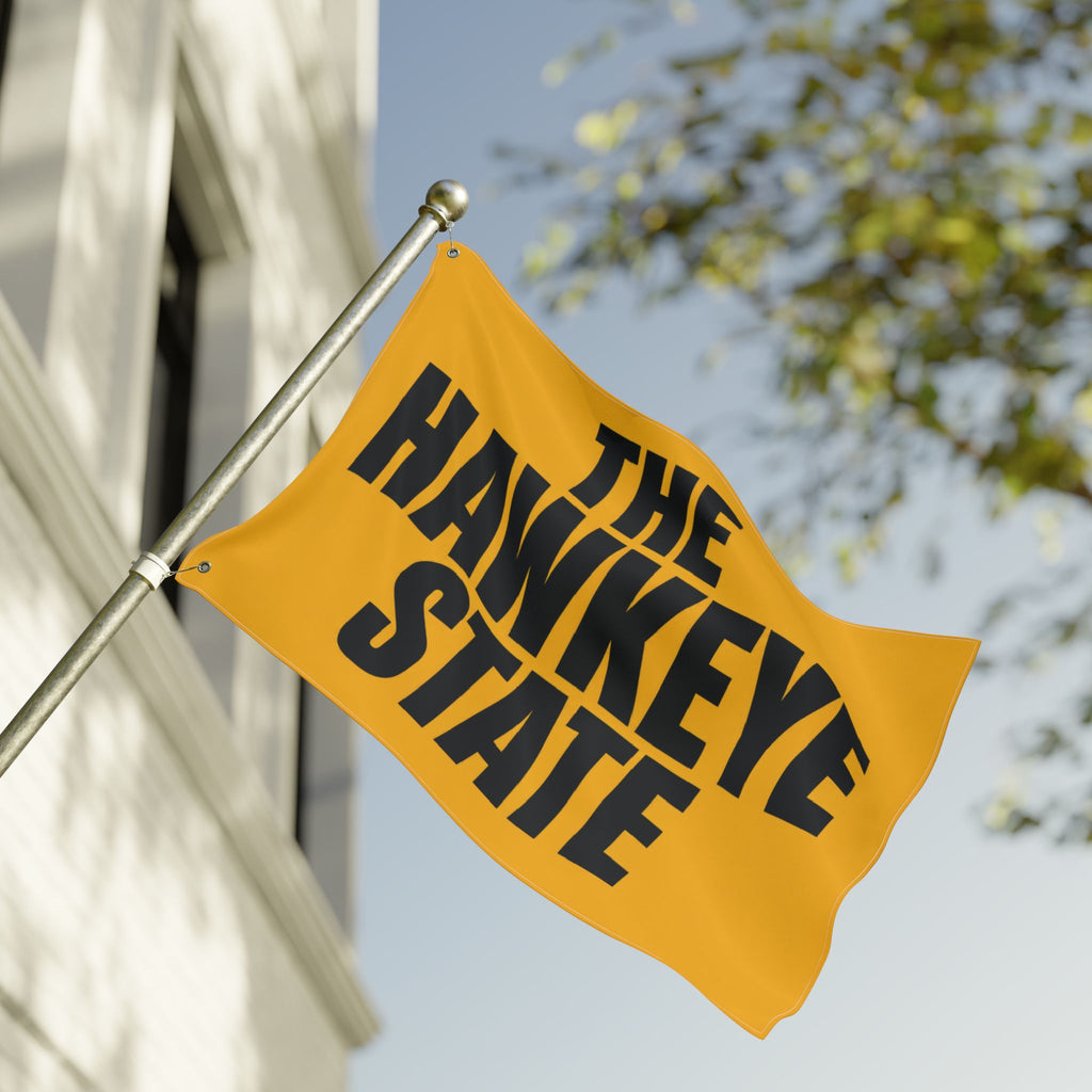 The Hawkeye State Gold Flag – 24" × 36" Double-Sided